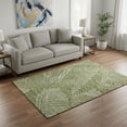 thumbnail image 2 of HomeRoots 671914 5 x 8 ft. Olive Green, Ivory & Beige Floral Washable Machine Made Rectangle Area Rug with UV Protection, 2 of 9