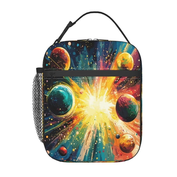 Space Planet Lunch Bag for Office Women – Stylish Thermal Insulated Tote with Shoulder Strap, Lightweight for Work or Travel