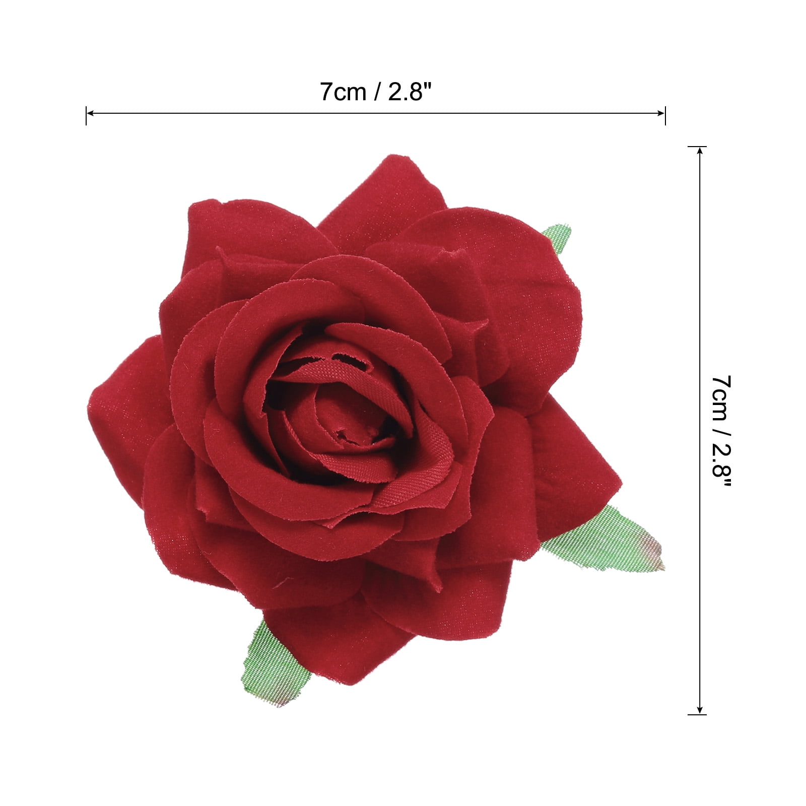 24 Pcs Rose Flower Hair Clips 3 Inch Flower Hair Pins for Women Hair Accessories Red