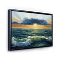 thumbnail image 3 of Designart 'The Blue Ocean In Sunset Evening I' Nautical & Coastal Framed Canvas Wall Art Print, 3 of 5