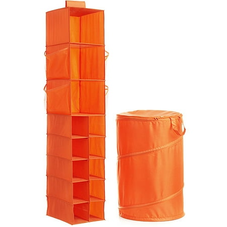 Pop-up Hamper and 13 Shelf Organizer, Orange