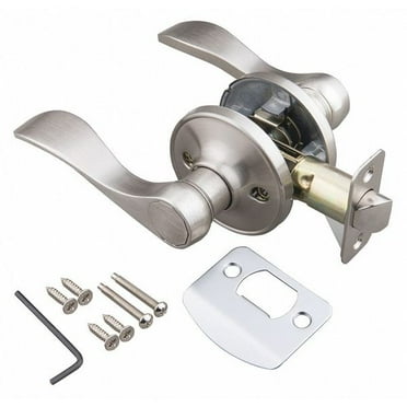 EZ-FLO 57856 Reversible Passage Door Wave Lever Lockset, Satin Nickel