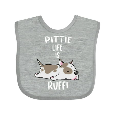 

Inktastic Pittie Life is Ruff! Spotted Pit Bull Gift Baby Boy or Baby Girl Bib