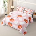 thumbnail image 3 of Homewish Ghost Pumpkin Twin Quilt Set for Girls, Happy Halloween Themed Twin Coverlet Set, Pink Orange White, 2 Pieces 1 Bedspread and 1 Pillowcase, 3 of 7
