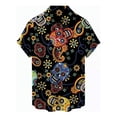 thumbnail image 4 of Camisa Casual Hawaiana De Hombre Con Estampado De Calavera, 4 of 5
