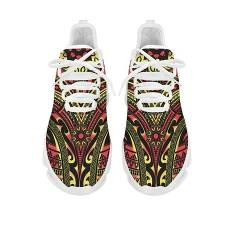 

Ethnic Tribal Aztec Pattern Mesh Shock Absorbing Running Shoes Trend Comfortable Soft Shoes Women Business Footwear