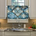 thumbnail image 5 of FREEAMG 36 Inch Length Kitchen Curtains Ornamental Pattern 2 Panels Half Window Sheer Curtains Rod Pocket Farmhouse Short Drapes for Bathroom Cafe Basement, 5 of 7