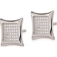 thumbnail image 2 of Sterling Silver Rhodium-Plated Cz Pave Square Post Earrings (12 X 12) Made In China qe9120, 2 of 5