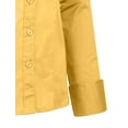 thumbnail image 5 of J. METHOD Women's Button Down Shirt Long Sleeve Roll Up Stretch Collar Office Work Formal Casual Basic Blouse Top NEWT04 Yellow 3X, 5 of 5
