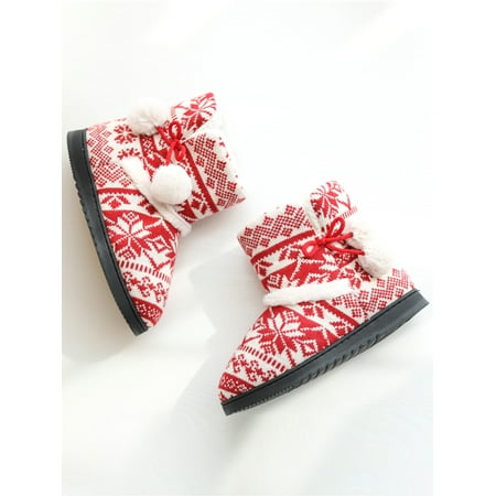 

GENILU Womens Cable Knit Slippers House Booties Socks Soft Sherpa Lining Rubber Soles