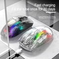 thumbnail image 7 of BAKIBO Wireless Gaming Mouse, PC Transparent Computer Mice with Dual mode BT5.0/2.4G, PixArt Chip 3D RGB Lighting, Ergonomic 7 Buttons, Rechargeable Mute Mouse for PC Laptop Tablet (Black/White), 7 of 7