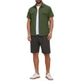 thumbnail image 2 of INSPIRE CHIC Men's Solid Cargo Shirt Two Pockets Short Sleeve Utility Shirts M Olive Green, 2 of 5