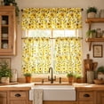 thumbnail image 5 of 3Pcs Kitchen Curtain Set, Small Coffee Valance & Tiers for Basement, Light Filtering & Heat Insulating Window Treatment for Small Windows, Yellow, 5 of 8