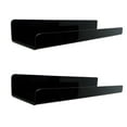 thumbnail image 3 of Estantes De Pared Flotantes De Acrílico De 2 Piezas Estantes De Repisa De Pared Modernos Para Dormitorio Negro, 3 of 8