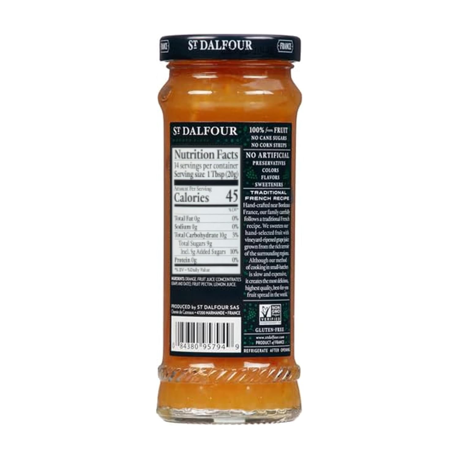 Pack of 6, St Dalfour Apple & Cinnamon Fruit Spread, 10 oz