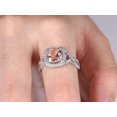 thumbnail image 6 of HeartsAndYou 3.5ct Natural Morganite Diamond Ring Twist Shank Halo 100% 14k SOLID White Gold, 6 of 9