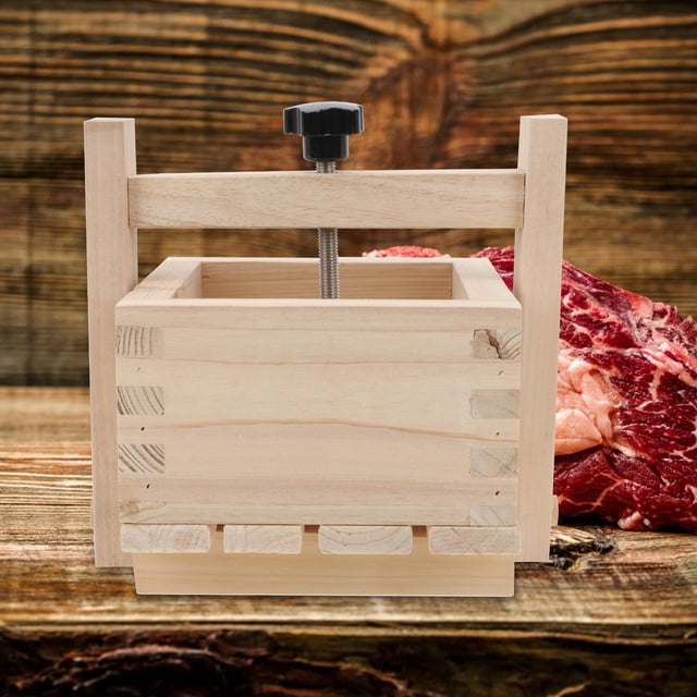 GOOHOCHY Manual Meat Press Wooden Tool for Meat Processing Home Cooks 1Pack