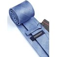 thumbnail image 5 of HISDERN Extra Long Ties for Men Plaid Checkered Tie Handkerchief Silk Mens Necktie Pocket Square Set, 5 of 6