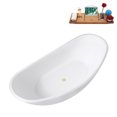thumbnail image 6 of 75" Streamline G-95-357-PBR Soaking Glossy White Freestanding Tub and Tray With Internal Drain in Polished Brass, 6 of 16