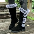 thumbnail image 2 of Dpityserensio Boots for Women Winter Velvet Warm Long Snow Boots Solid Color Round Toe Low Heel Knee-High Boots, 2 of 9