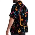 thumbnail image 3 of Note Men's Hawaiian Shirt, Short Sleeve Printed Button Down Beach Casual Tops, Summer Spread Collar Men's Shirts, 3 of 6