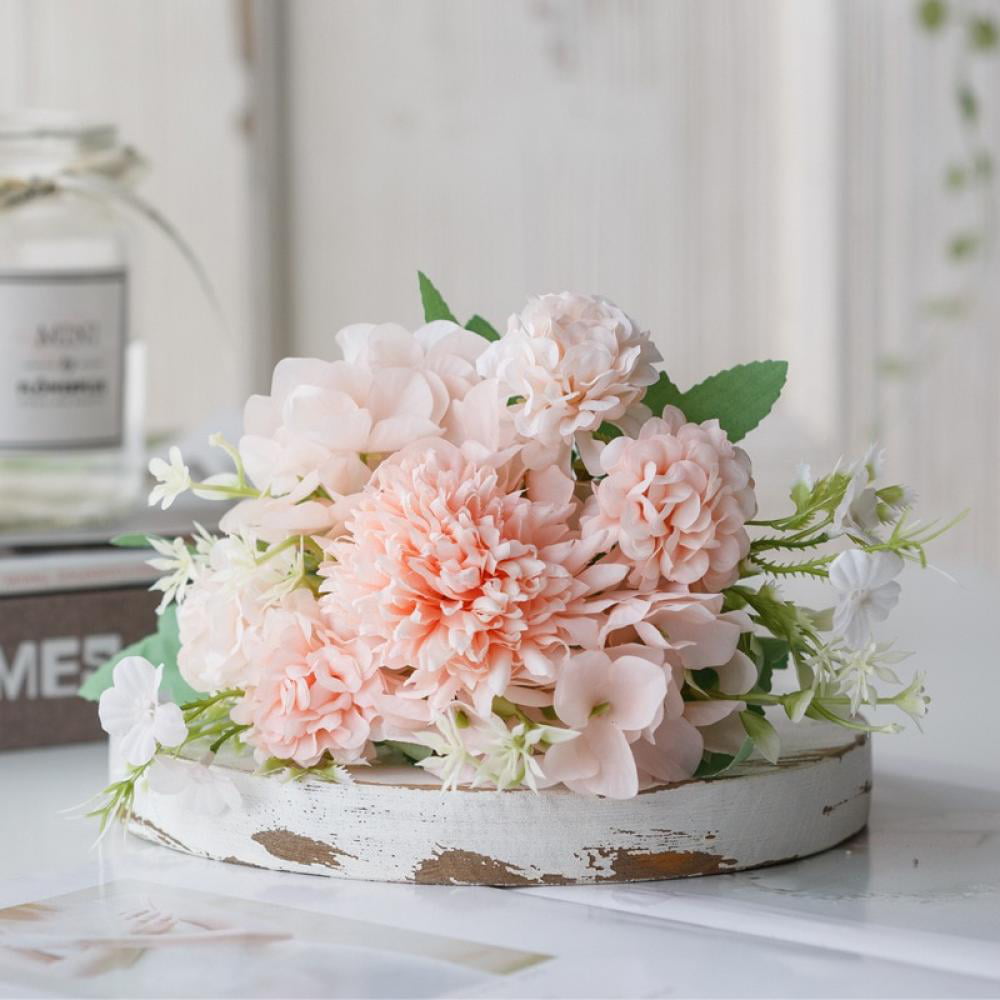 1 Bouquet Artificial Floral Flowers Fake Hydrangea Bloom Wedding Decor 