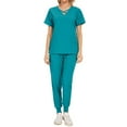 thumbnail image 5 of Clearance Women Scrubs Set with Pocket Medical Scrubs Set V-Neck Top and Jogger Pants, Comfortable and Durable, Perfect for Healthcare Professionals, 5 of 7