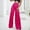 d-70Hot Pink18, variant on Women Fashion Casual Sequined Pants Sparkling Sequins High Waisted Wide Leg Flared Pants Nightclub Wear Cozy Solid Color Daliy Slacks Trousers