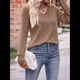 thumbnail image 4 of Camisas de Larga para Mujer, Cuello en V, Blusas Casuales de Otoño, Suéteres Holgados, Túnicas, Ropa de Moda 2025. Camello S, 4 of 9