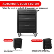 7-Drawer Rolling Tool Chest Cabinet, Large Capacity Metal Tool Box with Wheels,Black02