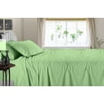 thumbnail image 2 of 100% Egyptian Cotton, 400TC, 1 Piece Flat Sheet, 1 Piece Fiited Sheet with 16" Deep Pocket & 4 Piece Pillowcases, All Season Uses Bedsheet Set 6 Piece-Sage Stripe, Full Size, 2 of 6