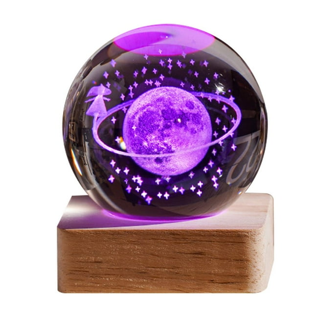 Galaxy Cosmos Series Night Light 2.36inch Mini LED Crystal Ball Lamp Gift For Kids&Friends Home Decor