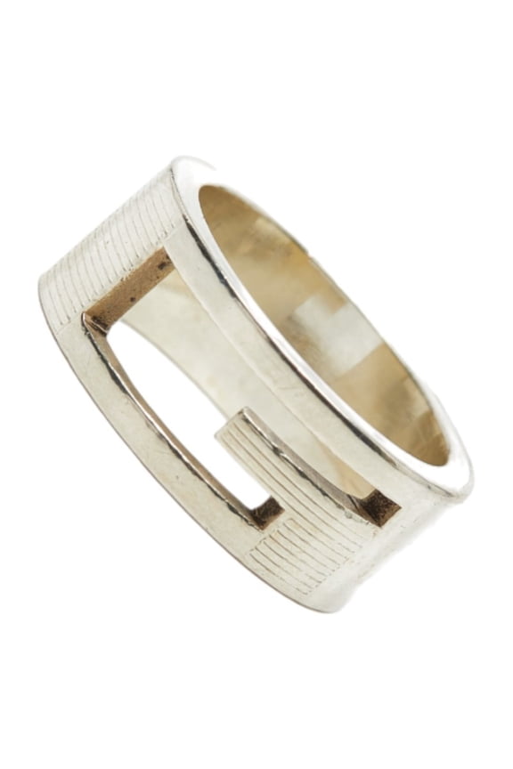 Pre-Owned Gucci Brandt G Ring, SV925 Silver, Women's, GUCCI