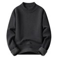 thumbnail image 4 of Men's Mock Neck Sweatshirt Solid Color Pullover Top with Ribbed Trim Relaxed Fit Fall Casual Sweatshirts, 4 of 4