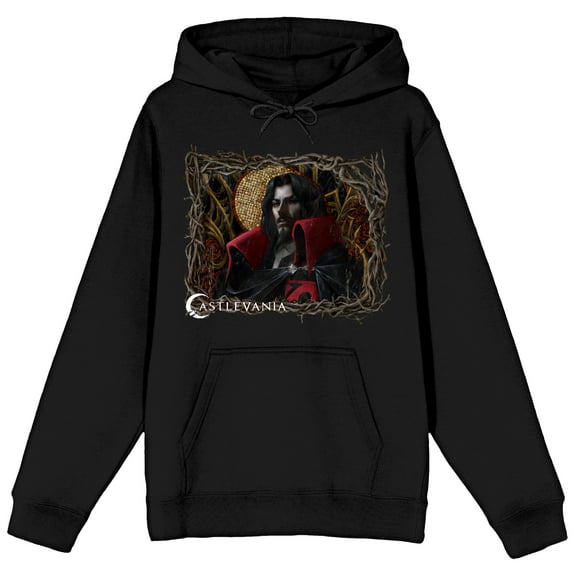 Castlevania Logo with Dracula Men's Black Graphic Hoodie