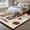 Yellow Mocha Brown Beige, variant on Area Rug for Living Room, Farmhouse Coffee Time Non-Slip Indoor Large Carpet for Bedroom/Dining Room, Vintage Gnomes DessertsBeige Burlap Washable Low-Profile Rectangle Floor Runner Rugs - 5 x 7 Ft
