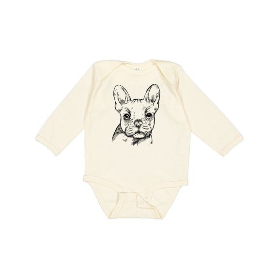 Inktastic French Bulldog Portrait Boys or Girls Long Sleeve Baby Bodysuit