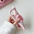 thumbnail image 5 of Girls Women Creative Super Funny Multifunction Stretchable Pink Pig Piggy Nose Stand Phone Case Soft TPU Silicone Rubber Phone Cover Compatible with iPhone 12 Pro Max, Full Body Protection, 5 of 7