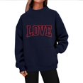 thumbnail image 4 of Valentines Turtleneck Sweatshirts For Women Casual Long Sleeve Valentine'S Sweatshirt Love Letter Graphic Sweatshirt, 4 of 5