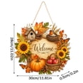 thumbnail image 3 of Small Fall Wreath, Welcome Sign, Autumn Door Decor for Front Door | Cute Hello Fall wreath for front door, wall, office, entryway, and indoor outdoor autumn harvest decor. D, 3 of 8