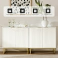 thumbnail image 4 of Joyyskill Fluted Storage Cabinets Set of 3, Sideboard Buffet Cabinet with Adjustable Shelves, Multifunctional Console Table Accent Cabinet, White, 4 of 7