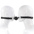 thumbnail image 3 of 1pc Solid Silicone Ball Double Ball Mouth Gag BDSM Oral Fixed Sex Toy For Couple,SM Leather Dual Straps Bondage Open Mouth Plug, 3 of 3