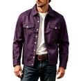 thumbnail image 2 of Thousandth Men's Casual Trucker Jacket Lapel Collar Button Down Outerwear Classic Utility Coat with Pockets Spring Fall Winter Clothes, 2 of 6