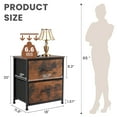 thumbnail image 3 of JONPONY Drawer Night Stand, 20" Height Small Bed Side Furniture End Table, Metal Frame and Wood Top, Mini Dresser for Bedroom, Closet, Entryway, College Dorm, Brown, Set of 2, 3 of 10