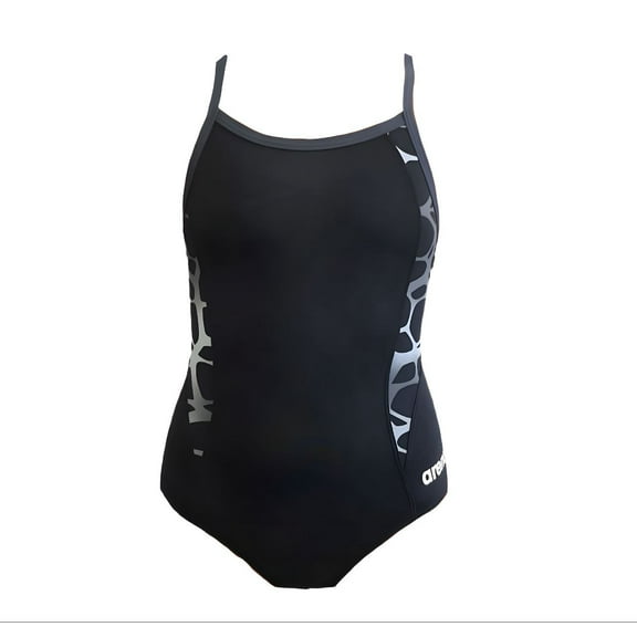 ARENA Women's Carbonite Light Drop Back One Piece Swimsuit, Black, 32