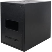 Sound Town Line Array Speaker System with One 2x8 Powered Subwoofer w/DSP and Speaker Output, Two 6x3 Line Array Speakers, Birch Plywood, Black (CARME-28ZETHUSM3)