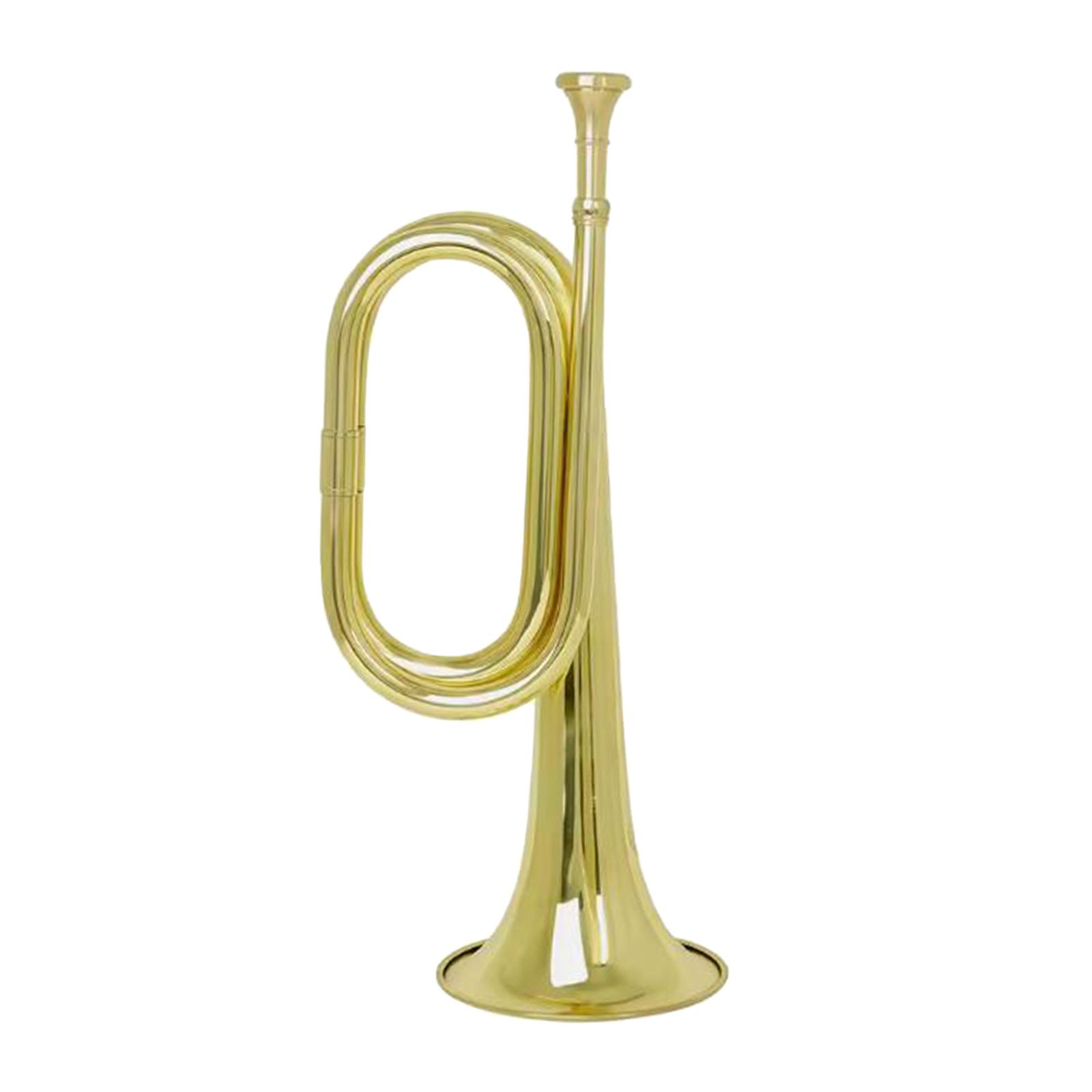 Blowing Bugle Musical Instrument Portable Trumpet Large Opening Powerful Sound for Beginner Training