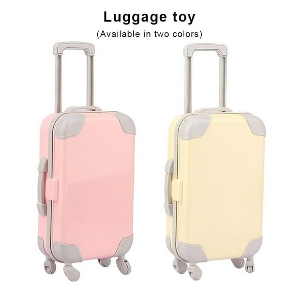 Mini Suitcase Toy Luggage Toys Lightweight Waterproof Doll Accessories  Colorful Furniture Kids Plaything Travel Train Suitcases Pink 