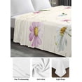 thumbnail image 5 of Queen Size Flat Sheet Only, Vintage Flower Soft Brushed Microfiber Bed Sheets, Botanical Wildflower Plant Country Daisy Hotel Quality Breathable Bedding Top Sheet, Easy Care, 90"x102", 5 of 9
