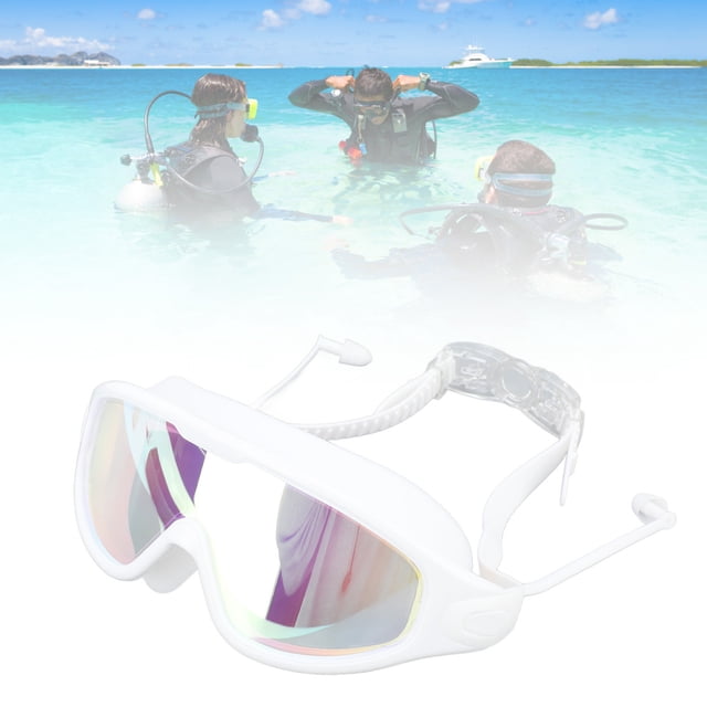 Gafas De Natación, Gafas De Agua De Buceo Antivaho Impermeables Con Vista Amplia Con Tapones Para Los Oídos Para Nadar, Bucear, Deportes Acuáticos